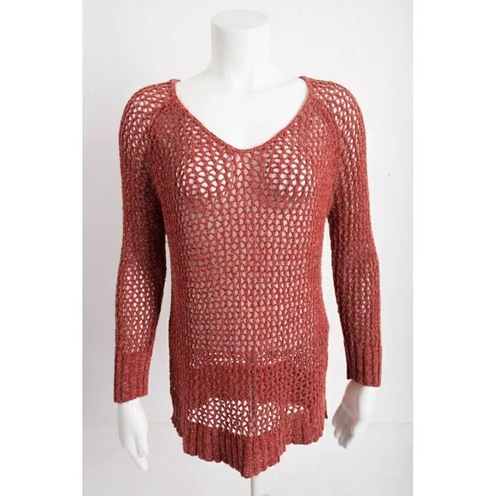 Lucky Brand Womens Sweater Crochet Knit S Small